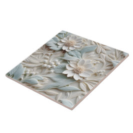Azulejo Elegante alivio floral Grabado en relieve 3D