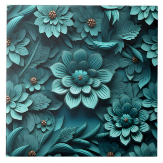Azulejo Elegante alivio floral Grabado en relieve 3D