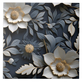 Azulejo Elegante alivio floral Grabado en relieve 3D