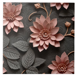 Azulejo Elegante alivio floral Grabado en relieve 3D