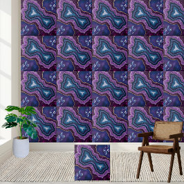 Azulejo Elegante Amethyst Purple Geode Tile