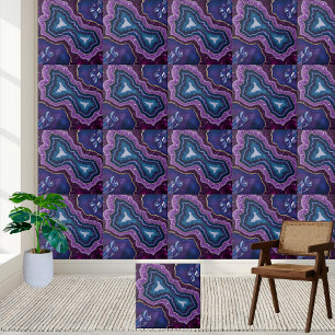 Azulejo Elegante Amethyst Purple Geode Tile