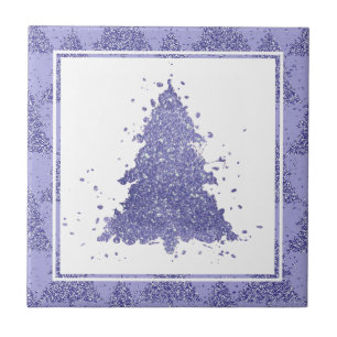 Azulejo Elegante árbol de Navidad Encantador morado de l