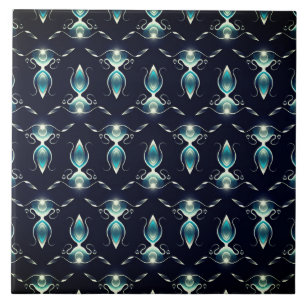 Azulejo Elegante aspecto de las joyas azules con luz brill