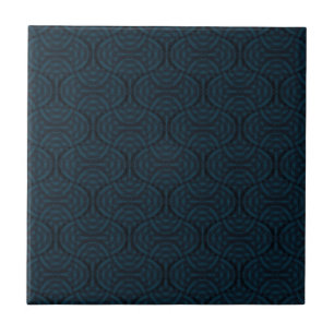 Azulejo Elegante azul oscuro en estilo art decó.