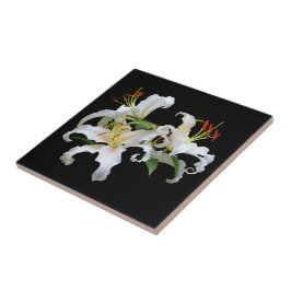 Azulejo Elegante Casablanca White Oriental Lilies