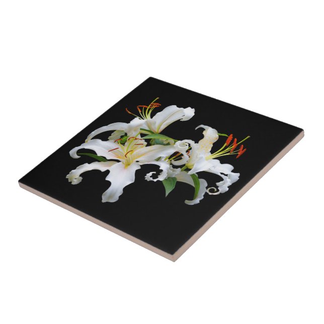 Azulejo Elegante Casablanca White Oriental Lilies (Lado)