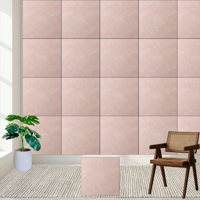 Azulejo Elegante cerámica con textura geométrica rosa Rubo (Elegant Blush Pink Geometric Textured Ceramic Ceramic Tile)