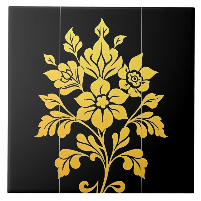 Azulejo Elegante Colección de Lujo Floral Popular (Frente)