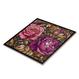 Azulejo Elegante colección de Rosas de vidrio templado de