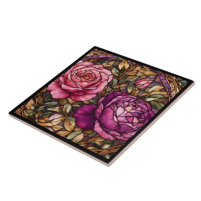 Azulejo Elegante colección de Rosas de vidrio templado de  (Lado)