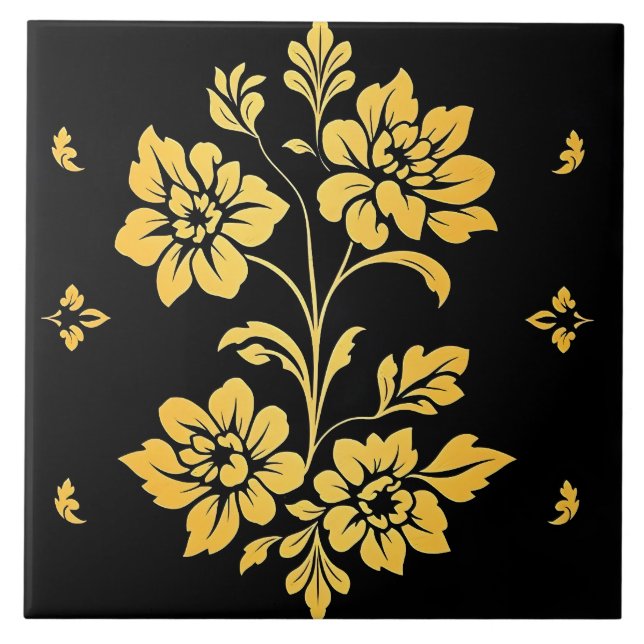 Azulejo Elegante Colección Floral de Lujo Moderno (Frente)