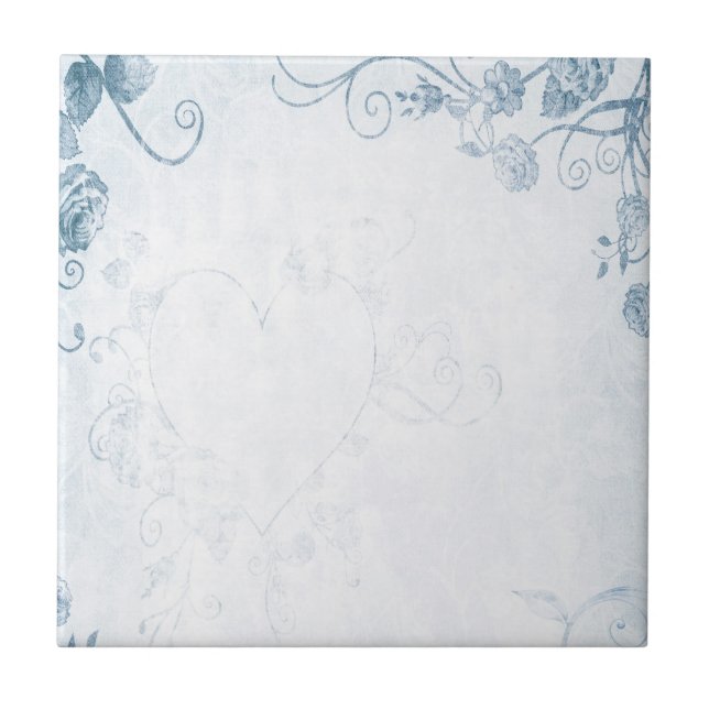 Azulejo Elegante cosecha azul (Frente)