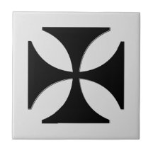 Elegante cruz Pattee negro, gris claro