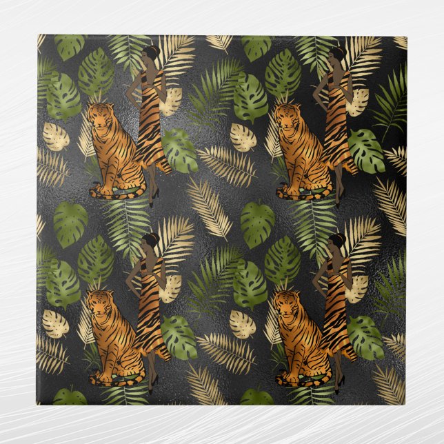 Azulejo Elegante Dama de Tigre de Oro Verde de Cobre (Subido por el creador)