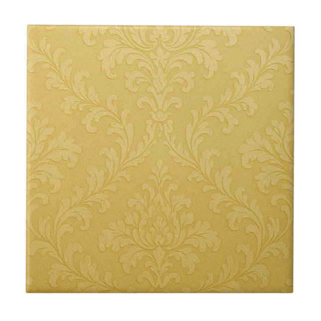 Azulejo Elegante Damasco Barroco Oro Ligero (Frente)