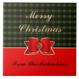 Azulejo Elegante de planta y cebada con nombre