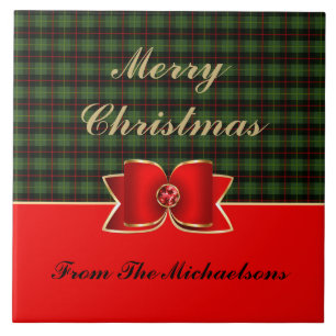 Azulejo Elegante de planta y cebada con nombre