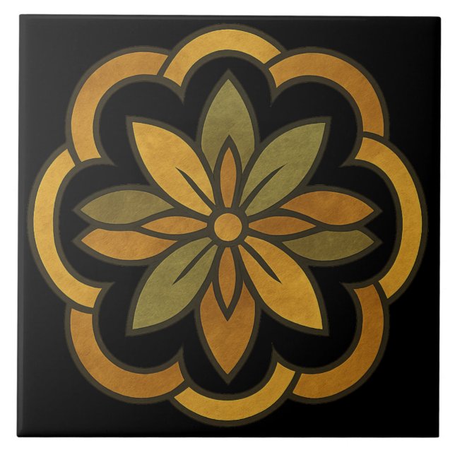 Azulejo Elegante decoración floral (Frente)