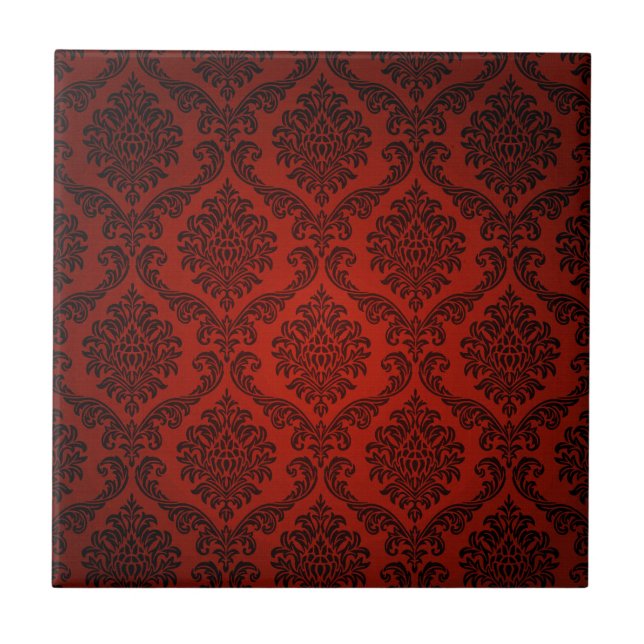 Azulejo Elegante diseño de época roja (Frente)