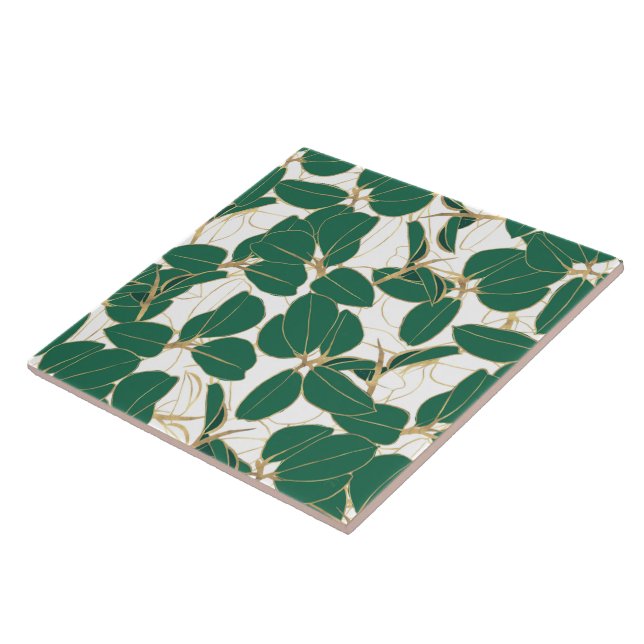 Azulejo Elegante diseño de fábrica de caucho de oro verde (Lado)