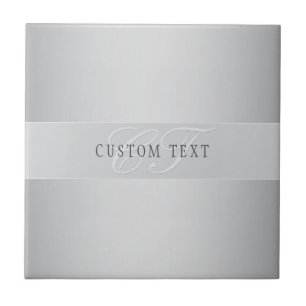 Azulejo Elegante escritura de monograma editable Gris