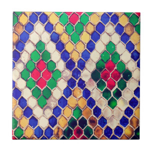 Azulejo Elegante estilo mosaico de ágata verde esmeralda y