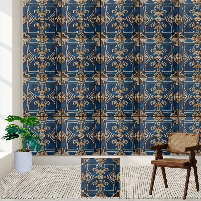 Azulejo Elegante estilo Royal Azul y Tile Griego Oro (Subido por el creador)