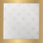 Azulejo Elegante estreno de la Corona de Oro Blanco<br><div class="desc">Baldosa blanca con corona de oro en un estallido.</div>