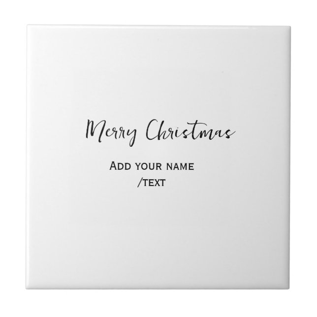 Azulejo Elegante feliz Navidad añadir texto simple (Frente)