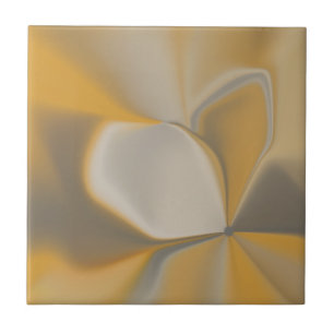 Azulejo Elegante Floral Amarillo Blanco Pétalo Esquina Abs
