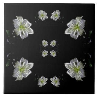 Azulejo Elegante floral de lirios blancos