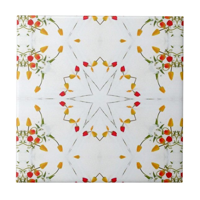 Azulejo Elegante Floral Vintage (Frente)
