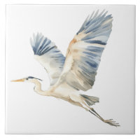 Elegante Flying Blue Heron White