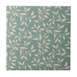 Azulejo Elegante Foliage Beige de Baile de Hojas Botánicas