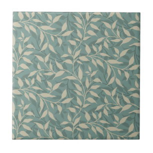Azulejo Elegante Foliage Beige de Baile de Hojas Botánicas