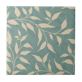 Azulejo Elegante Foliage de danza de hoja botánica HD Beig