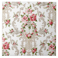 Elegante fondo rococó floral-blanco francés