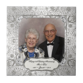 Azulejo Elegante foto del 60° aniversario del Boda