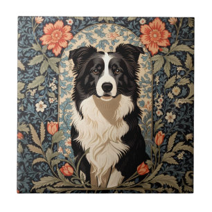 Azulejo Elegante frontera inspirada por el Collie William 