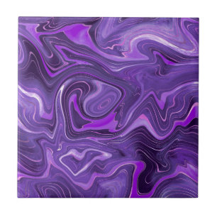 Azulejo Elegante Funky Groovy Curvas Púrpuras Mármol 3-6