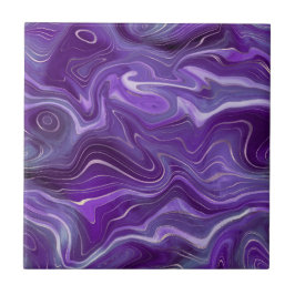 Azulejo Elegante Funky Groovy Curvas Púrpuras Mármol 4-6