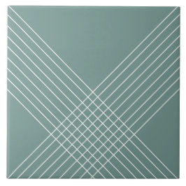 Azulejo Elegante Geométrico de Moda en Verde Salvia