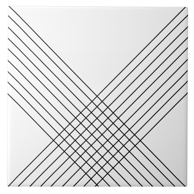 Azulejo Elegante Geométrico de Moda sobre Blanco (Frente)