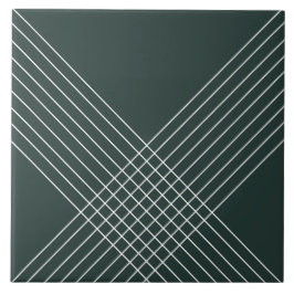 Azulejo Elegante Geométrico Moderno Sobre Verde Profundo