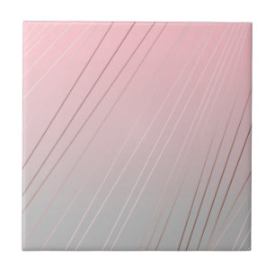 Azulejo Elegante gradiente gris rosado patrón rosa oro