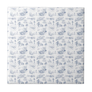 Azulejo Elegante granja vintage azul francés