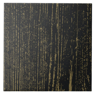 Azulejo Elegante Grano de madera de oro negro
