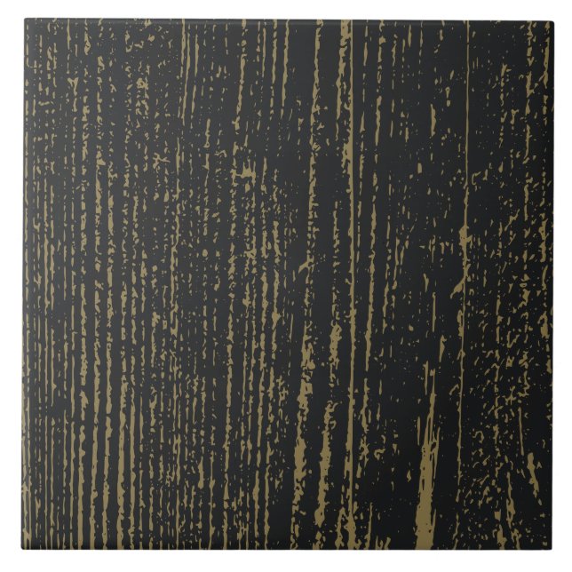 Azulejo Elegante Grano de madera de oro negro (Frente)