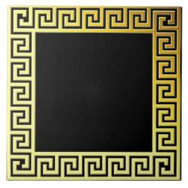 Azulejo Elegante grecia clásica oro tradicional negro